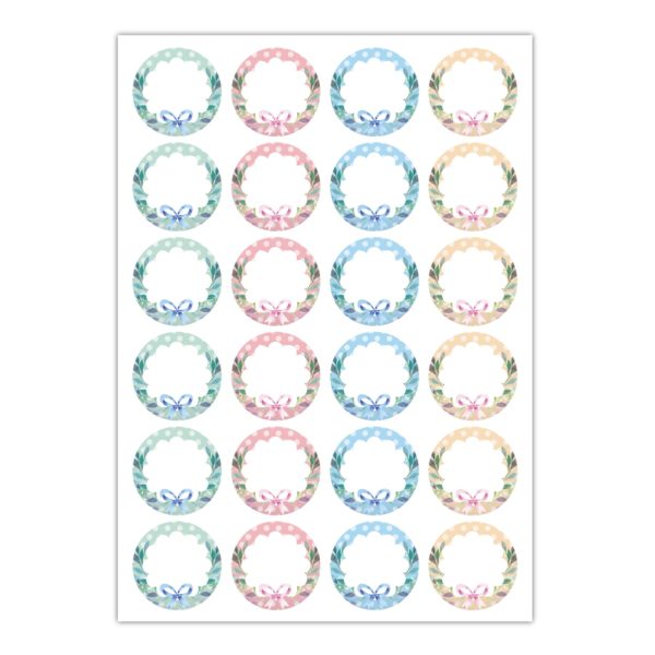 Kartenkaufrausch Sticker in multicolor: Aufkleber in Pastellfarben zum Beschriften