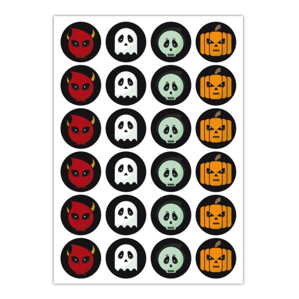 Kartenkaufrausch Sticker in schwarz: Halloween Aufkleber zum Gruseln