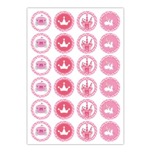 Kartenkaufrausch Sticker in rosa: Prinzessinnen Aufkleber mit Krone