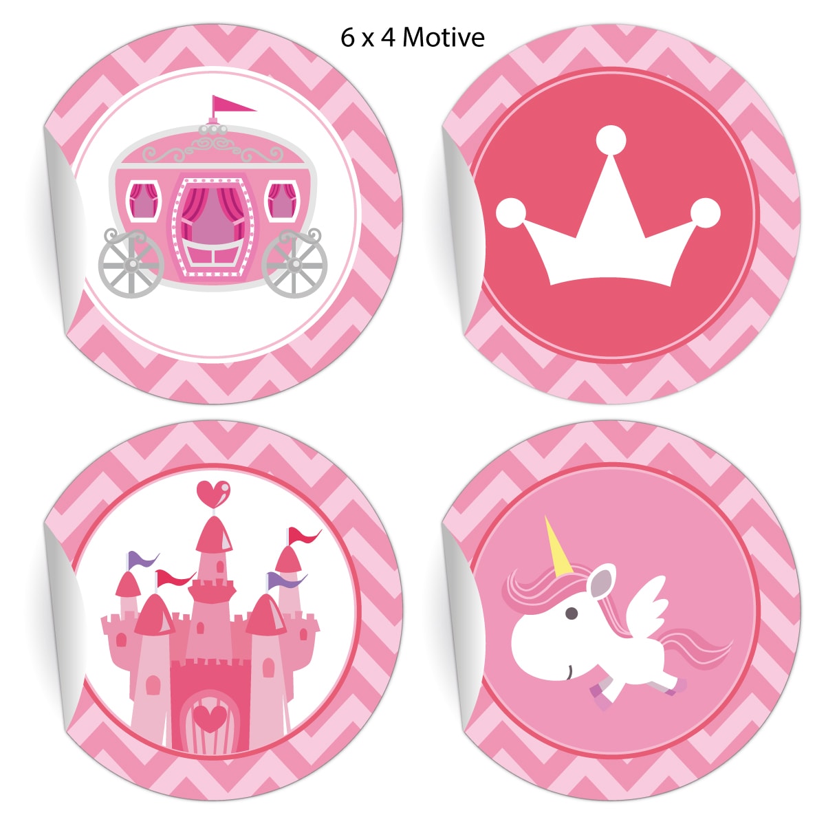 Kartenkaufrausch: Prinzessinnen Aufkleber mit Krone aus unserer Kinder Papeterie in rosa