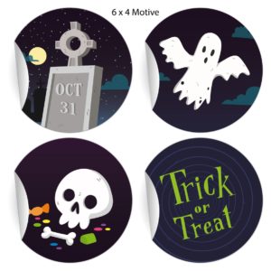 Kartenkaufrausch: 24 coole Halloween Aufklebe aus unserer Halloween Papeterie in schwarz
