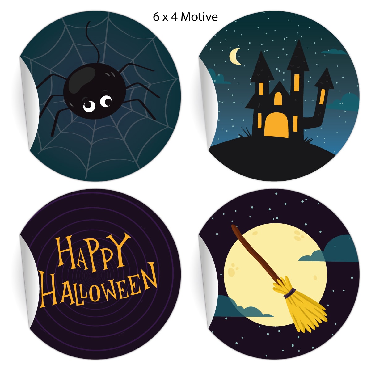 Kartenkaufrausch: Aufkleber zum Gruseln mit Spinne aus unserer Halloween Papeterie in schwarz