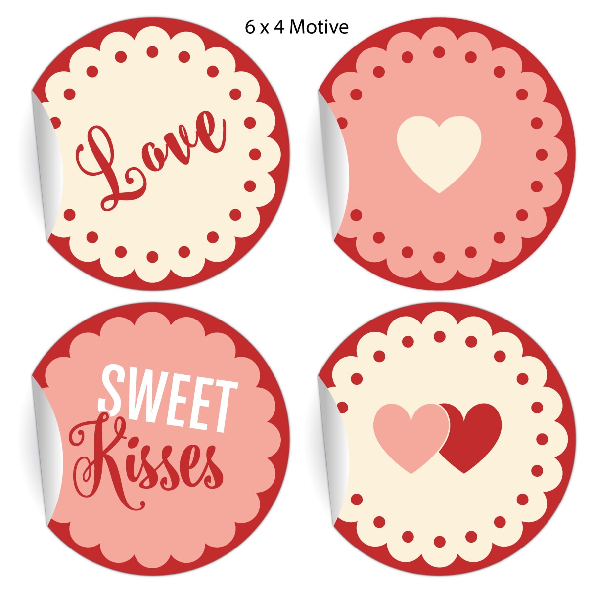 Kartenkaufrausch: 24 romantische Liebes Aufkleber aus unserer Liebes Papeterie in rosa