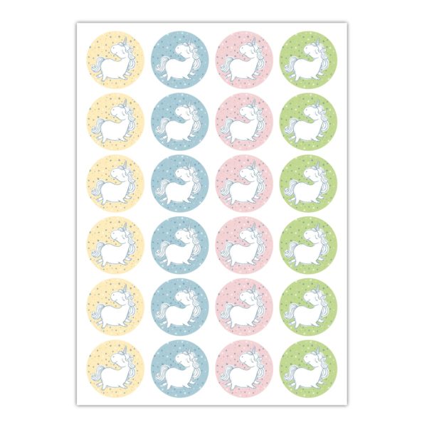 Kartenkaufrausch Sticker in multicolor: Aufkleber mit süßem Einhorn