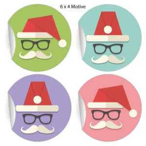 Kartenkaufrausch: 24 Hippe Aufkleber zu Weihnachten aus unserer Weihnachts Papeterie in multicolor