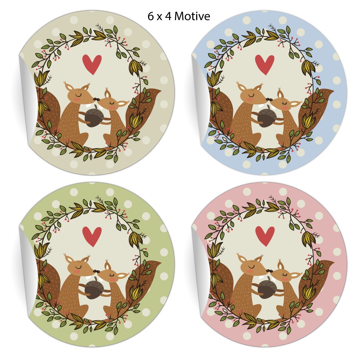 Kartenkaufrausch: Liebes Aufkleber mit verliebten Eichhörnchen aus unserer Weihnachts Papeterie in multicolor