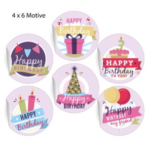 Kartenkaufrausch: Geburtstags Aufkleber mit Kerzen aus unserer Geburtstags Papeterie in lila