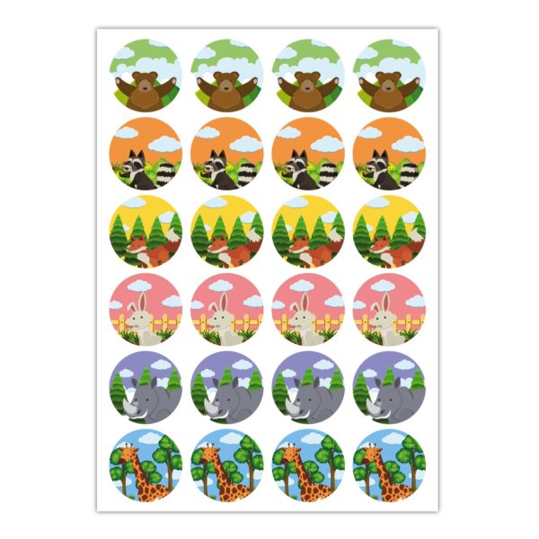 Kartenkaufrausch Sticker in multicolor: lustige Tier Aufkleber mit Bär