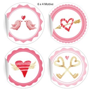 Kartenkaufrausch: Romantik Aufkleber für Verliebte aus unserer Liebes Papeterie in rosa