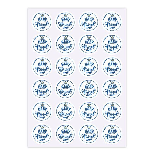 Kartenkaufrausch Sticker in weiß: schöne blaue Baby Aufkleber
