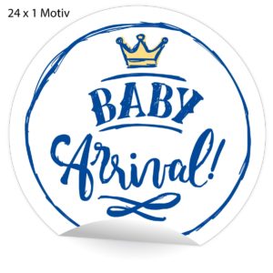 Kartenkaufrausch: schöne blaue Baby Aufkleber aus unserer Baby Papeterie in weiß