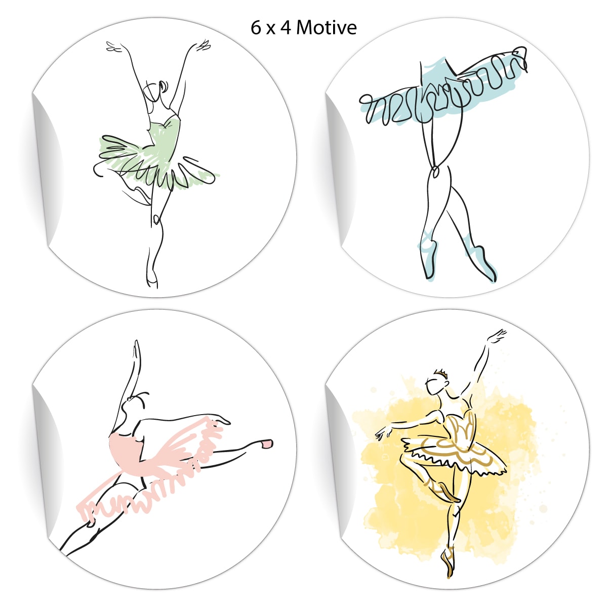 Kartenkaufrausch: elegante Ballett Aufkleber aus unserer Designer Papeterie in weiß