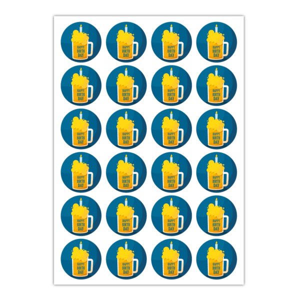 Kartenkaufrausch Sticker in dunkel blau: Humor Geburtstags Aufkleber