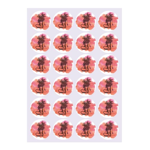 Kartenkaufrausch Sticker in rosa: Nikolaus Aufkleber mit gefülltem Nikolaus Stiefel