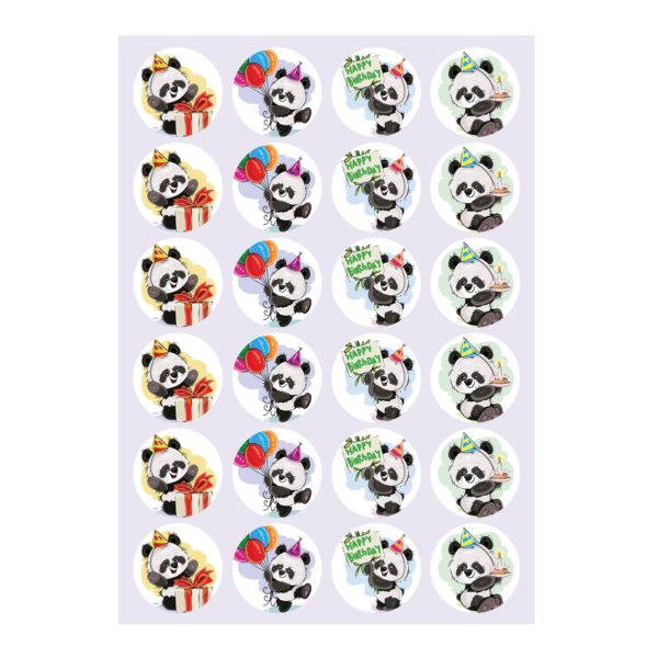 Kartenkaufrausch Sticker in multicolor: Aufkleber mit Comic Party Panda