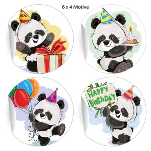 Kartenkaufrausch: Aufkleber mit Comic Party Panda aus unserer Panda Papeterie in multicolor