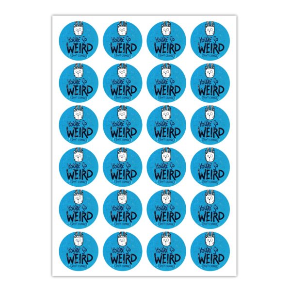 Kartenkaufrausch Sticker in blau: 24 Humor Motto Aufkleber