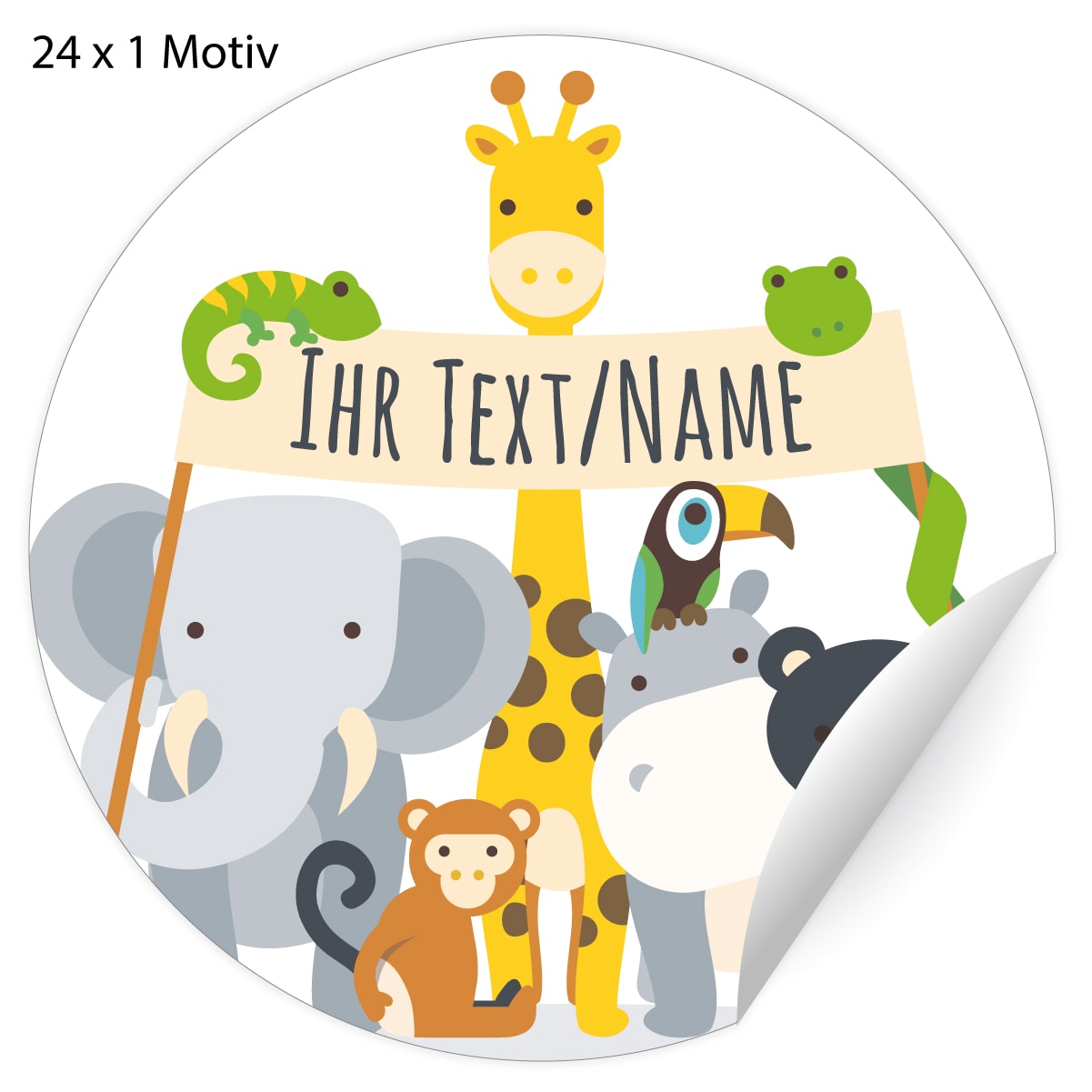 Kartenkaufrausch: Kinder Namens-Aufkleber mit Giraffe aus unserer Kinder Papeterie in multicolor
