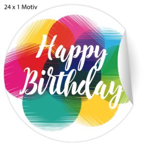 Kartenkaufrausch: kunterbunte Geburtstags Aufkleber aus unserer Geburtstags Papeterie in multicolor