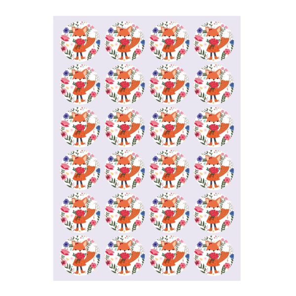 Kartenkaufrausch Sticker in orange: 24 Blumen Glückwunsch Aufkleber