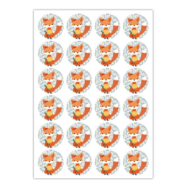 Kartenkaufrausch Sticker in orange: Margheriten Glückwunsch Aufkleber