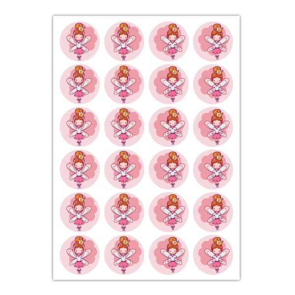 Kartenkaufrausch Sticker in rosa: süße rosa Prinzessinen Aufkleber