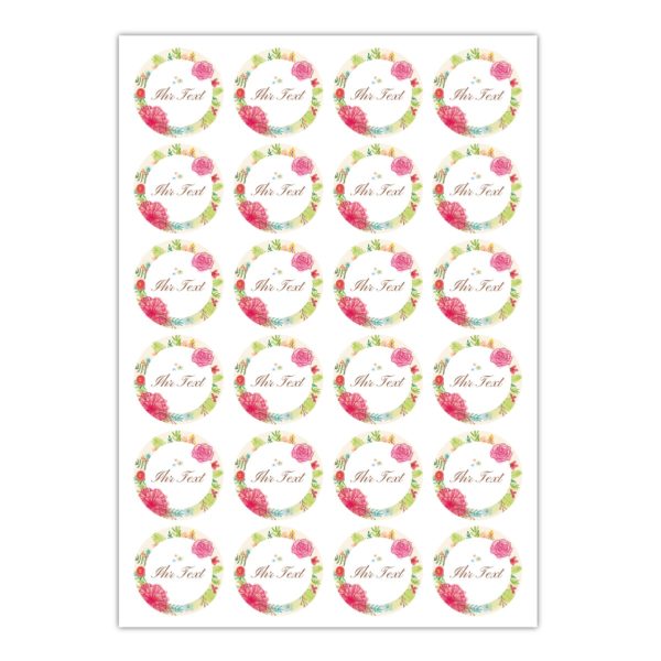 Kartenkaufrausch Sticker in multicolor: romantische Aufkleber mit leichten Blüten