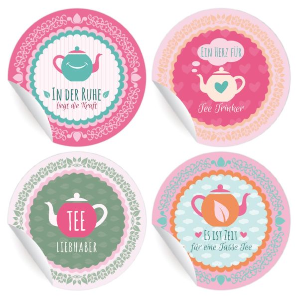 Kartenkaufrausch: Aufkleber für Tee Liebhaber aus unserer Designer Papeterie in multicolor