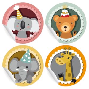Kartenkaufrausch: Aufkleber mit Geburtstags Koala aus unserer Geburtstags Papeterie in multicolor