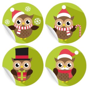 Kartenkaufrausch: 24 nette Weihnachts Aufkleber aus unserer Weihnachts Papeterie in grün