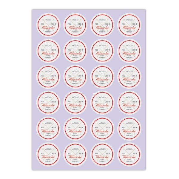 Kartenkaufrausch Sticker in beige: 24 typografische Glückwunsch Aufkleber