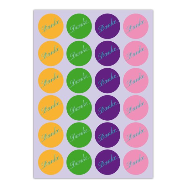 Kartenkaufrausch Sticker in multicolor: bunte Dankes Aufkleber