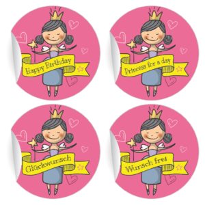 Kartenkaufrausch: 24 Feen Aufklebe aus unserer Kinder Papeterie in pink