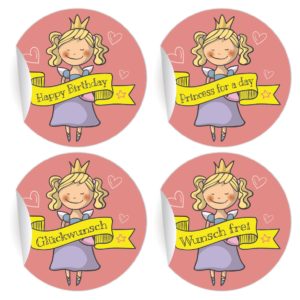 Kartenkaufrausch: süße Prinzessinnen Aufkleber aus unserer Kinder Papeterie in rosa