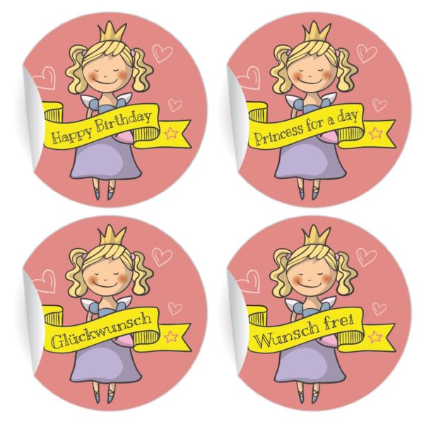 Kartenkaufrausch: süße Prinzessinnen Aufkleber aus unserer Kinder Papeterie in rosa