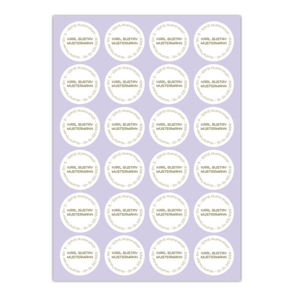 Kartenkaufrausch Sticker in weiß: Adress Aufkleber mit ihrer Adresse und Farbe