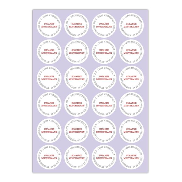 Kartenkaufrausch Sticker in weiß: runde Adressaufkleber mit ihrer Adresse