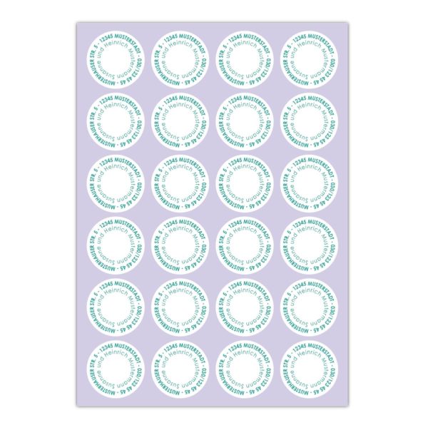 Kartenkaufrausch Sticker in weiß: moderne individualisierbare Adress-Aufkleber