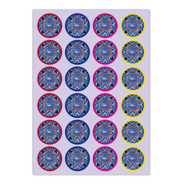 Kartenkaufrausch Sticker in blau: schöne Aufkleber mit Friedenstaube
