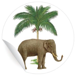 Kartenkaufrausch: Glücks Aufkleber mit Elefant aus unserer Tier Papeterie in weiß