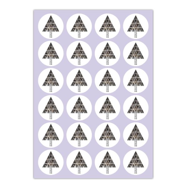 Kartenkaufrausch Sticker in weiß: 24 Designer Weihnachts Aufkleber