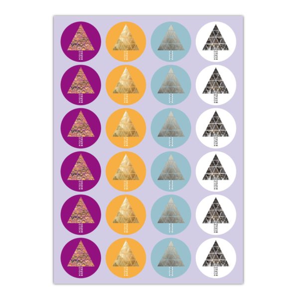 Kartenkaufrausch Sticker in multicolor: edle Designer Weihnachts Aufkleber