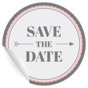 Kartenkaufrausch: "Save the Date" Aufkleber aus unserer Hochzeits Papeterie in rosa