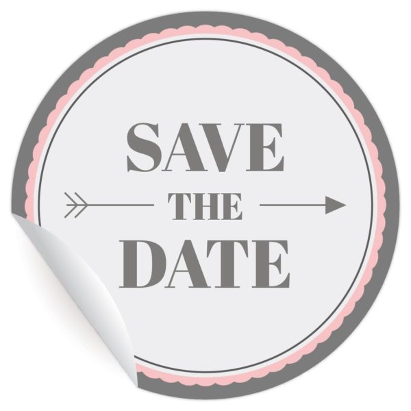 Kartenkaufrausch: "Save the Date" Aufkleber aus unserer Hochzeits Papeterie in rosa