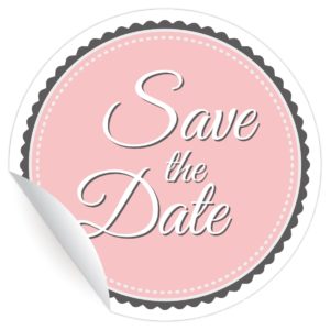 Kartenkaufrausch: romantische "Save the Date" Aufkleber aus unserer Hochzeits Papeterie in rosa