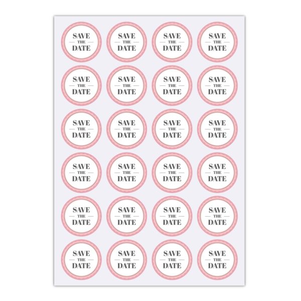 Kartenkaufrausch Sticker in rosa: Hochzeits "Save the Date" Aufkleber