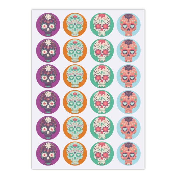 Kartenkaufrausch Sticker in multicolor: Sugar Skull Aufkleber