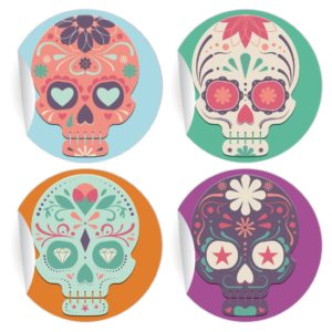 Kartenkaufrausch: Sugar Skull Aufkleber aus unserer Designer Papeterie in multicolor