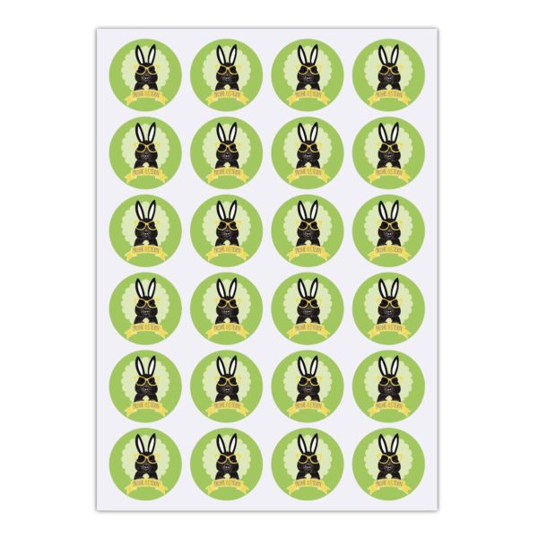 Kartenkaufrausch Sticker in grün: grüne hippe Oster Aufkleber