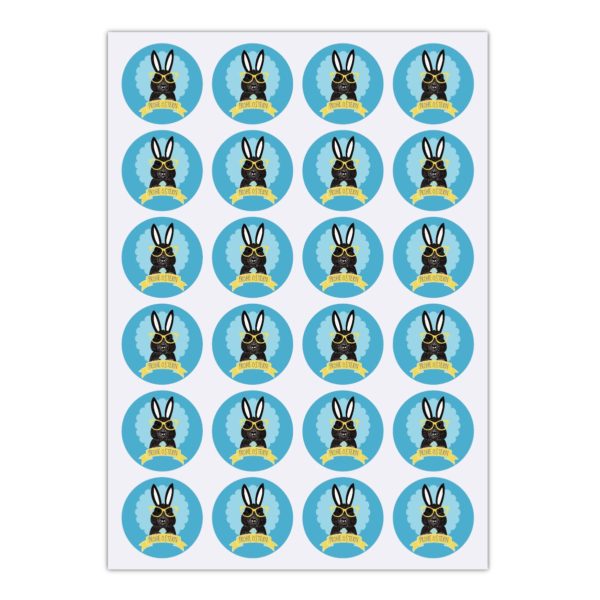 Kartenkaufrausch Sticker in hellblau: hellblaue hippe Oster Aufkleber